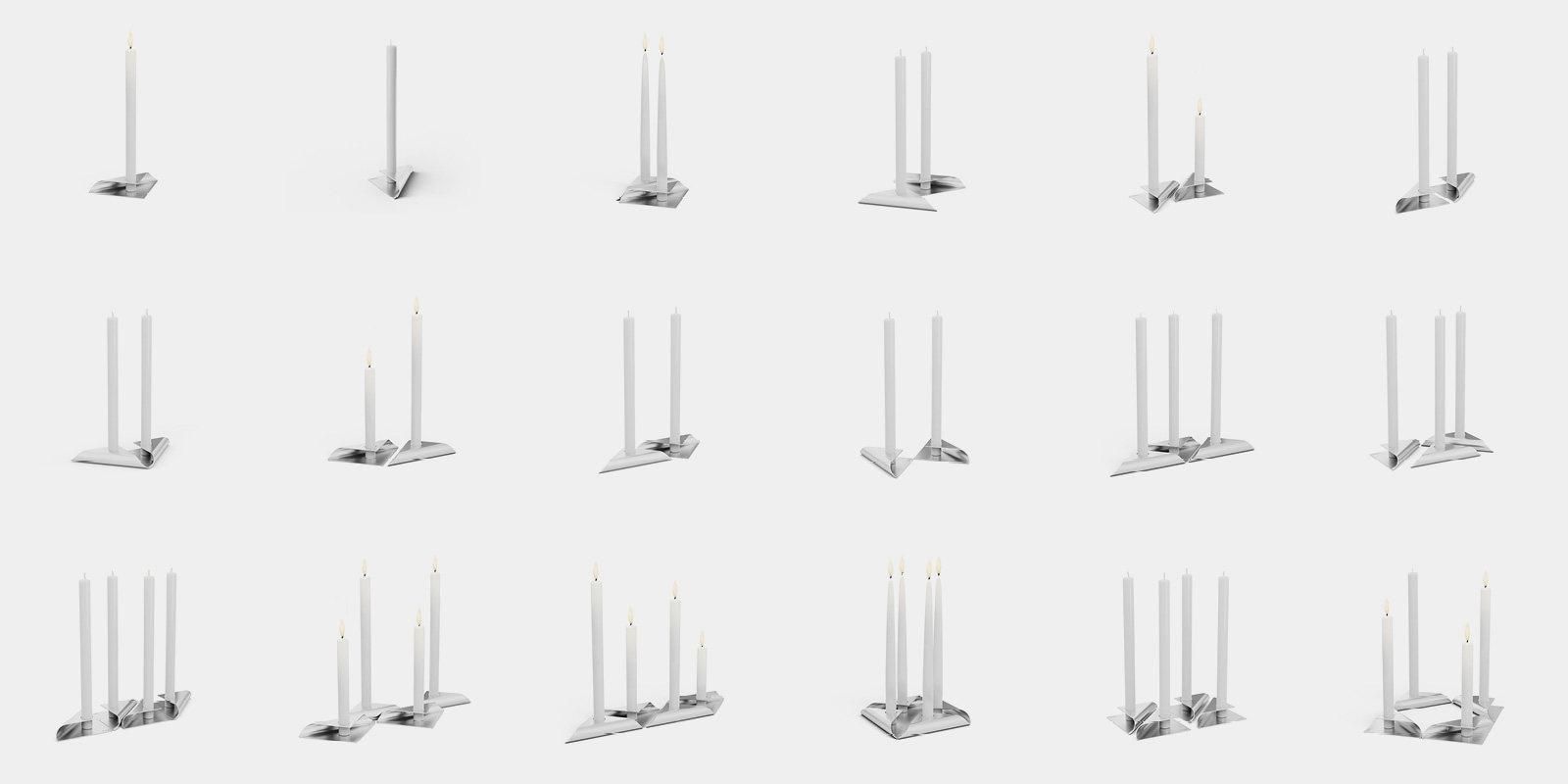 This image shows a set of six candles with a single candle, with the SQUARE CANDLE (Matrix - Parent).