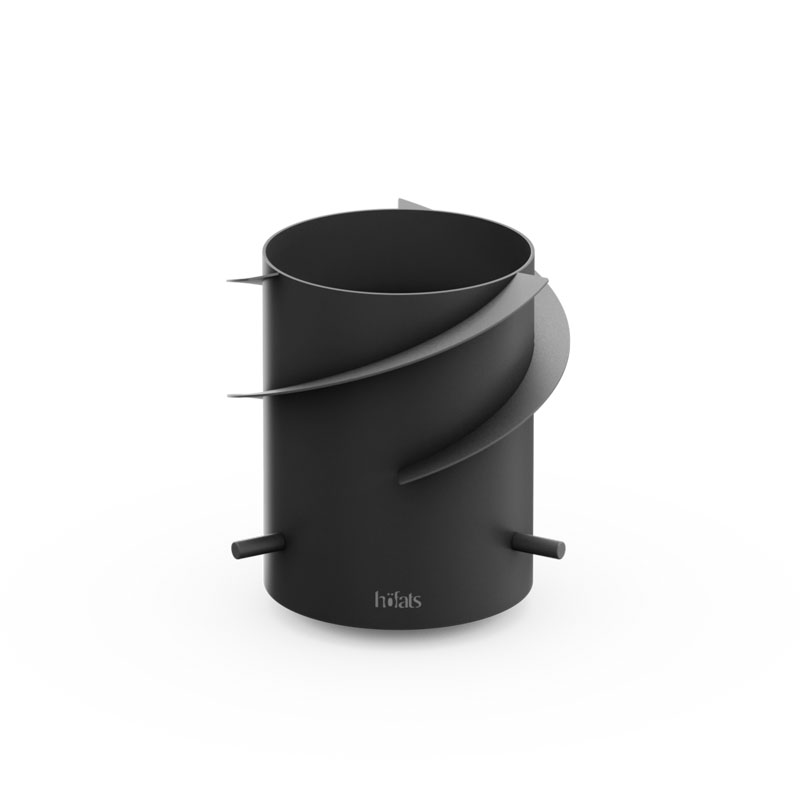 A black steel bup with a curved design, enriched by the presence of the 00643 Spin 1500 wingbody black, which merges design with utility.
