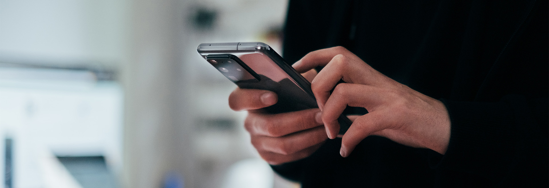 A person using their phone