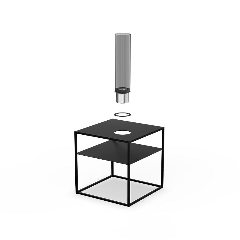 FIRE FRAME Lounge Table with SPIN air 900 Built-in all black