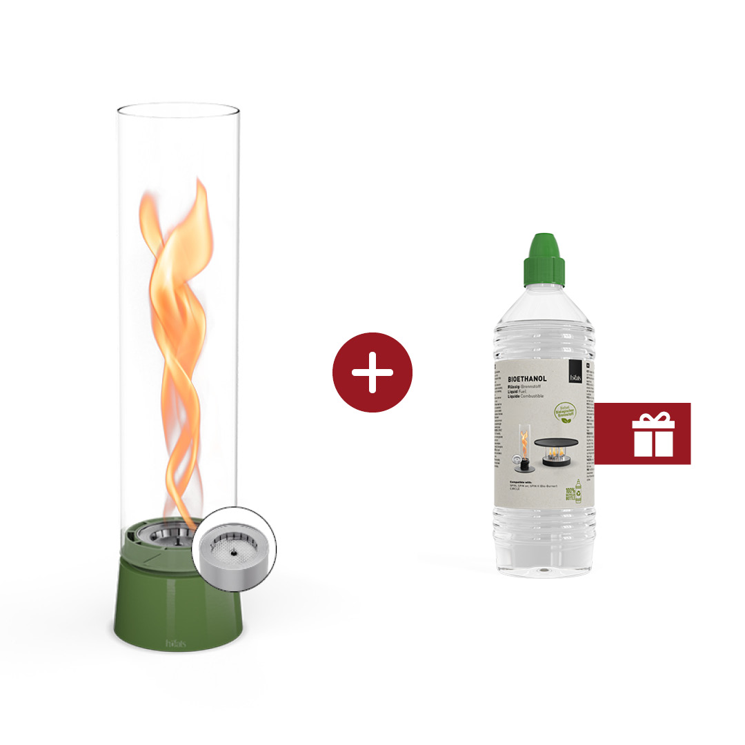 SPIN air 1200 Tabletop Fireplace enamel green