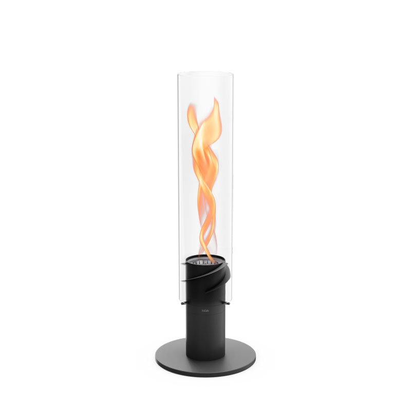 This image shows the bio - ethanol Fireplace is a great alternative for a Fireplace, with the SPIN 1200 Stand Elevation black.