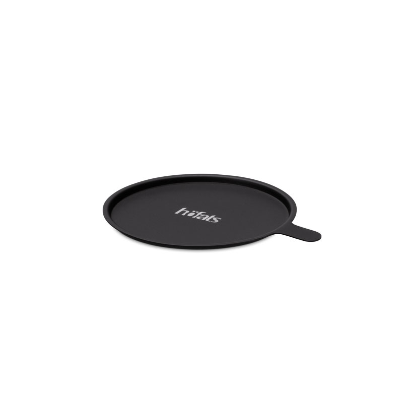 The photo presents the black wireless charger is shown with a white background, with the SPIN 120 Table Fire black.