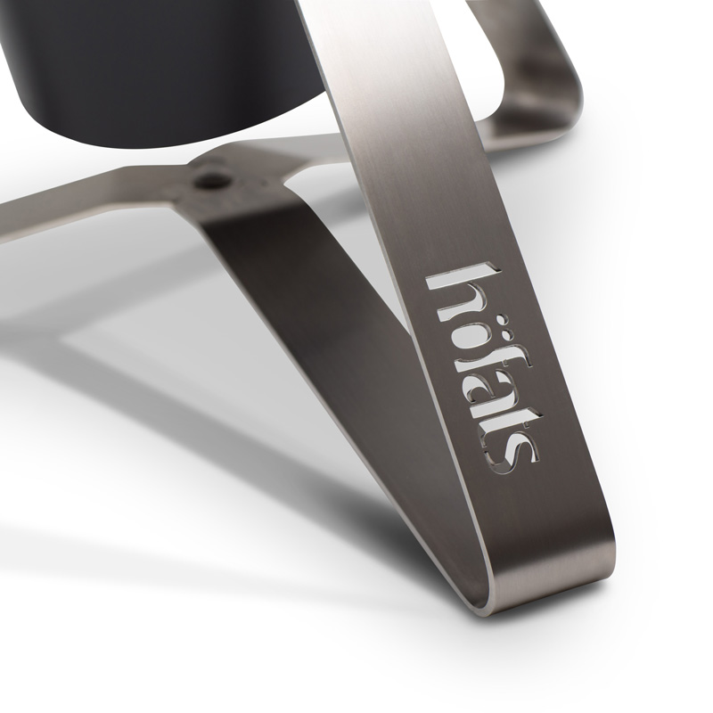 CONE Charcoal Grill A metal foot with the hofats logo, showing the stand of the Cone Charcoal Grill