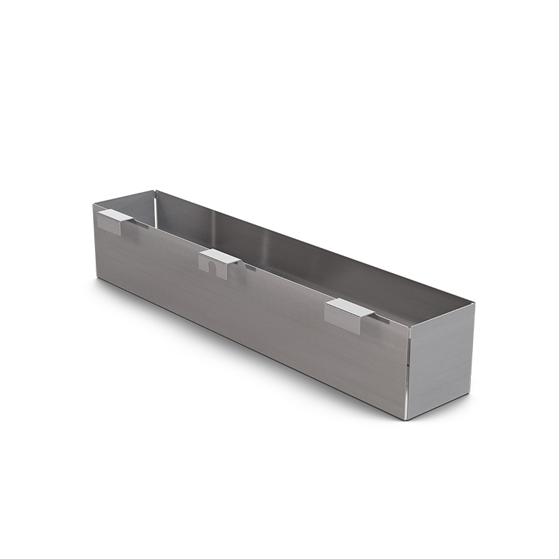 FIRE KITCHEN Tool Box A depiction of a stainless steel rectangular box, featuring the 00830 Fire Kitchen Tool Box as a central and purposeful element.