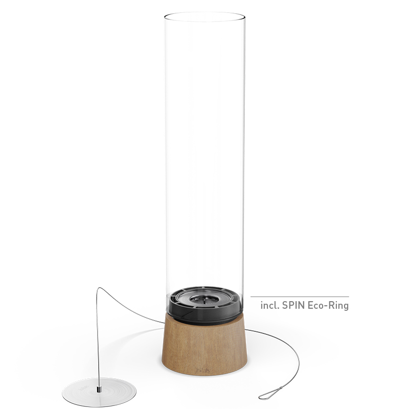 SPIN air 1500 Pedestal Fireplace Oak SPIN air 1500 Eiche Studiobild