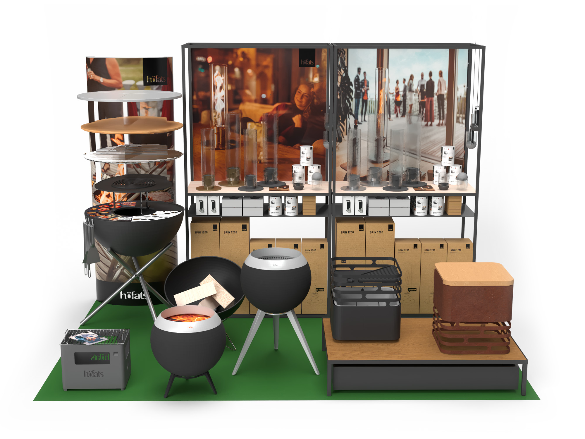 a scene showing an example of a POS with hofats articles