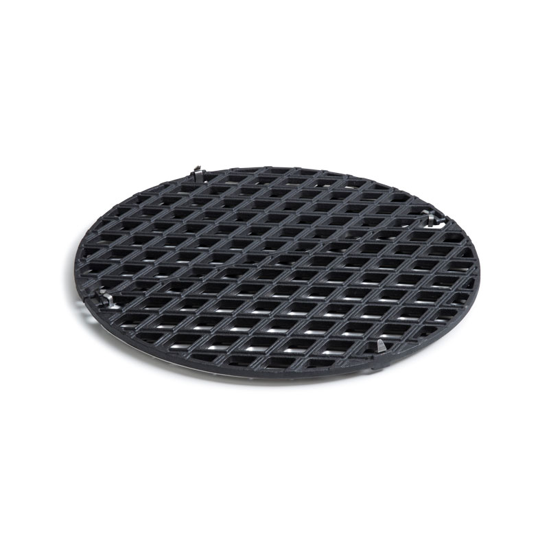 CONE Cast Iron Grid This image shows a round black metal grid, with the CONE Health Grid