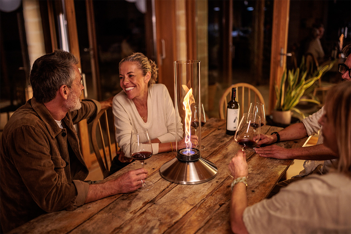 SPIN X 1200 Tabletop Fireplace silver