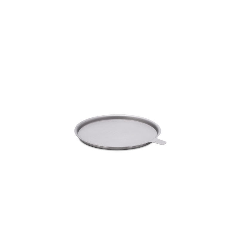 The Spin 90 Lid grey is shown as a round metal tray with a white background, creating a stylish and accessible visual.