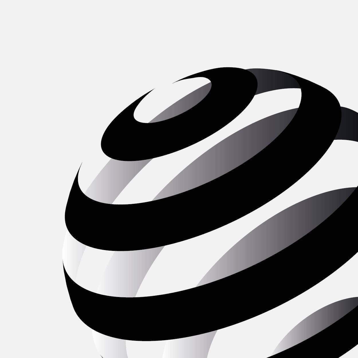 a black and white ball with a white stripe.