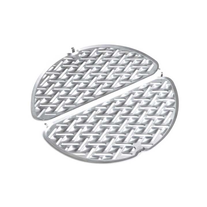 Experience a silver metal tray a pattern on it with the refined touch of the 00293 CONE Cast Iron Grid Drip Tray, 1pcs
