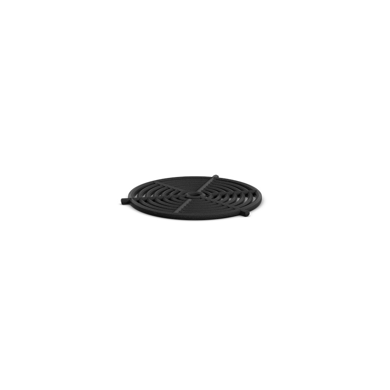 A black steel grid for the MOON 45 is shown. the 00757 Moon 45 Fire Grid, which merges design with utility.
