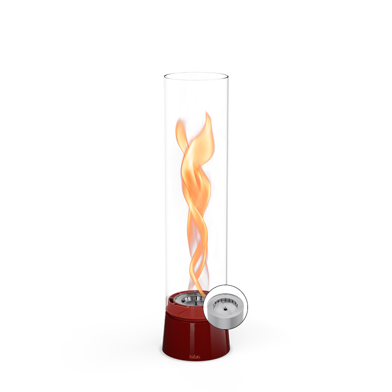 The 00814 Spin Air 1200 Tablefire Emaille red is shown as a red tablefire with a white background, creating a stylish and accessible visual.