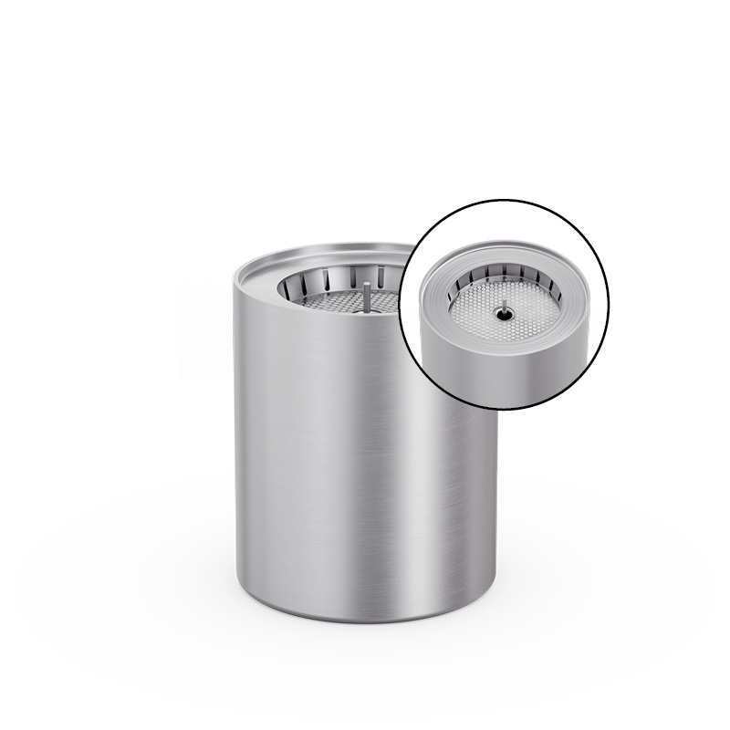 SPIN 1500 Bio-Burner Scene showing a stainless steel canister with a lid, where the 00632 Spin 1500 Bio Burner stands out for its practical elegance.