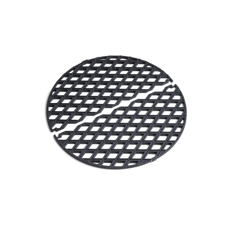 CONE Cast Iron Grid Scene showing a black round metal grid, where the CONE Cast Iron Grid stands out for its practical elegance.
