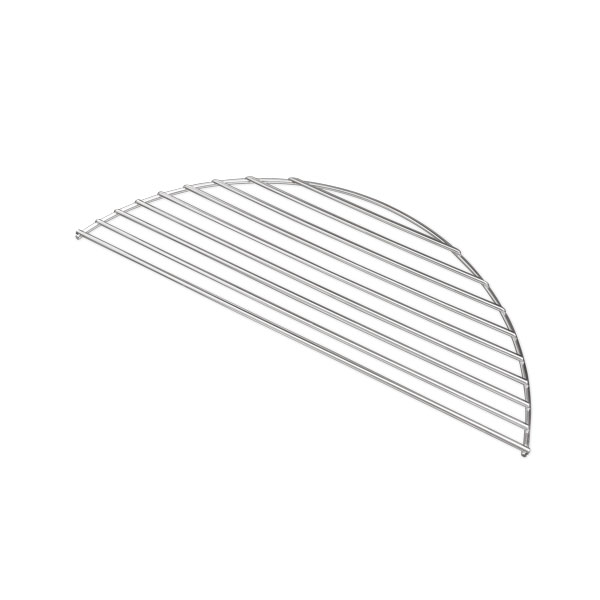 A depiction of a stainless steel grill with a grid, featuring the Cone Warming Grid as a central and purposeful element.