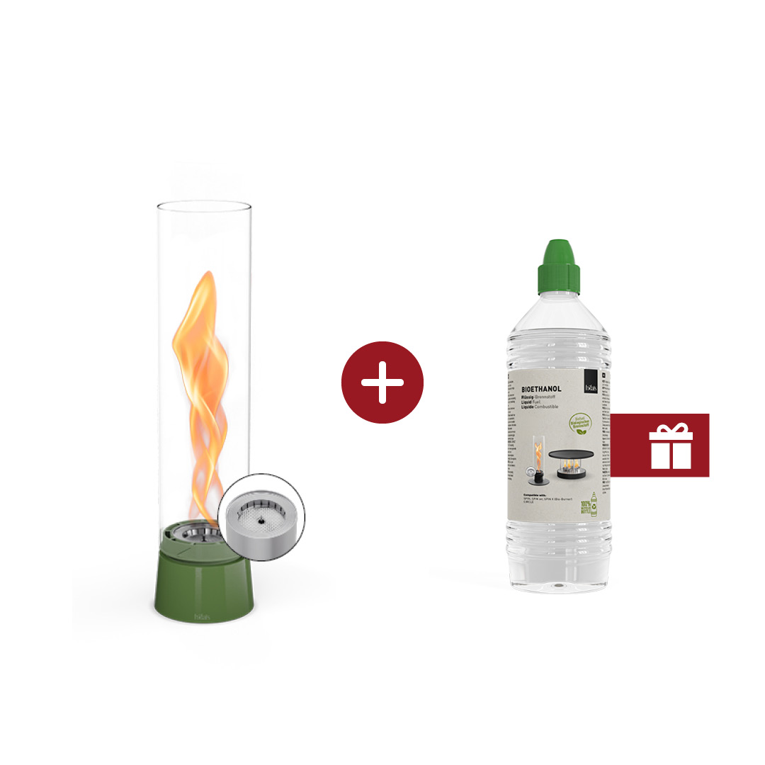 SPIN air 900 Tabletop Fireplace enamel green
