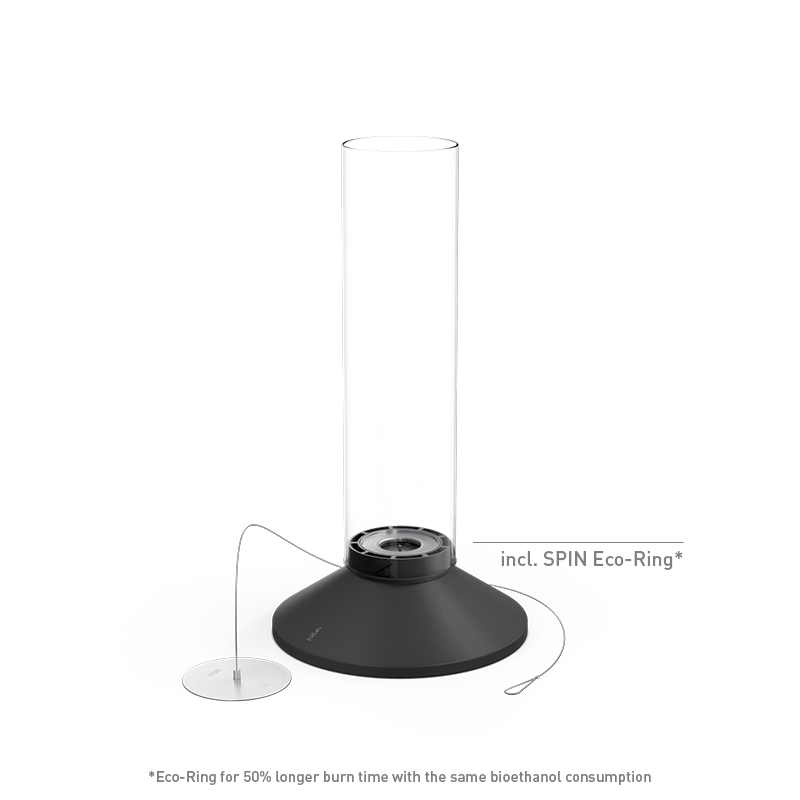 SPIN X 1200 Tabletop Fireplace black SPIN X 1200 schwarz Studiobild