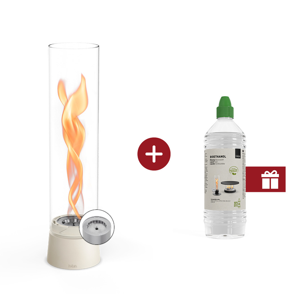 SPIN air 1200 Tabletop Fireplace cream