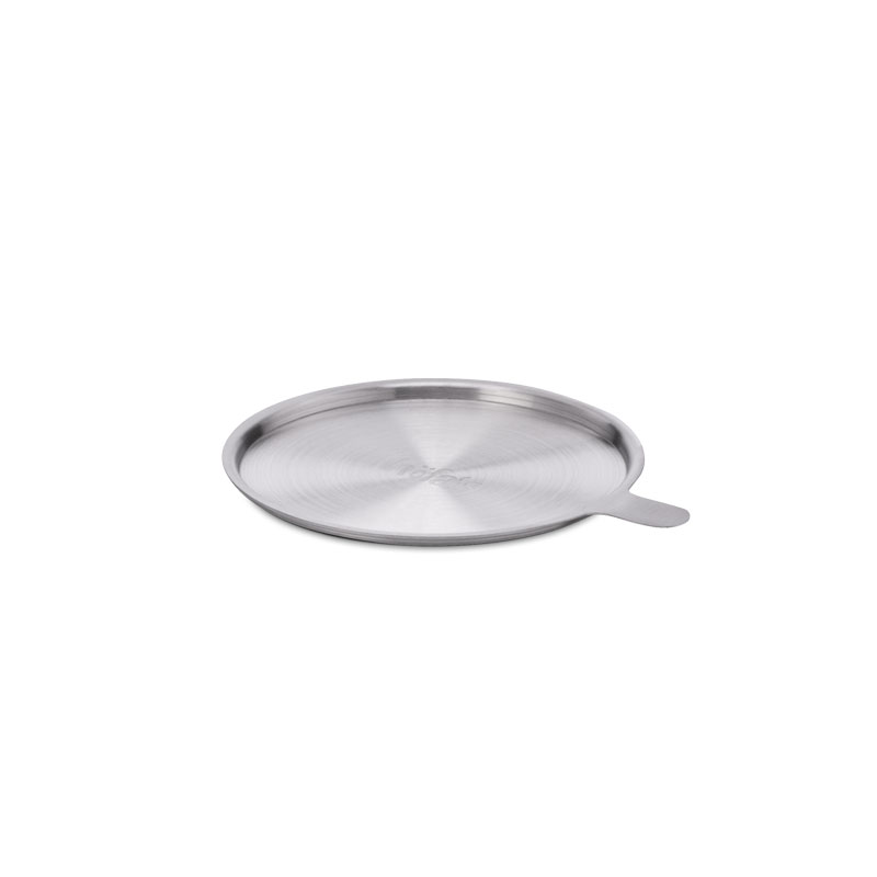 SPIN 120 Extinguishing Lid silver A round metal lid with a metal handle