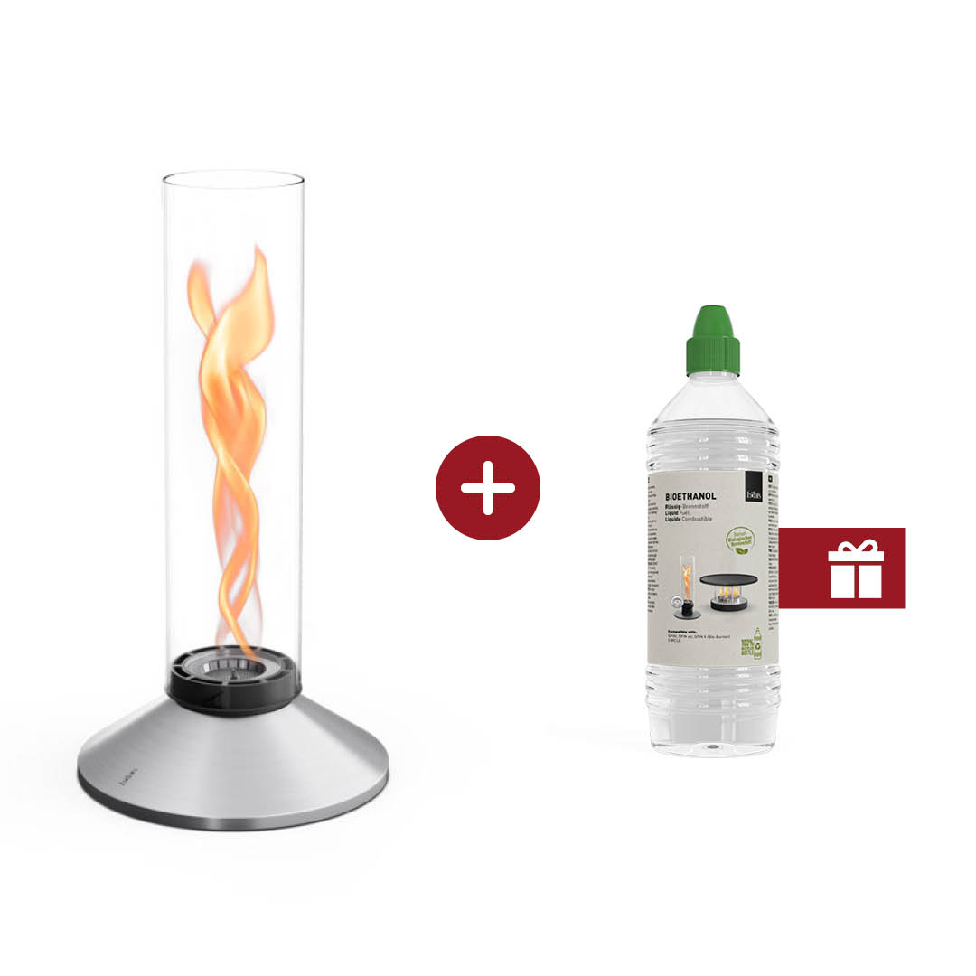 SPIN X 1200 Tabletop Fireplace silver