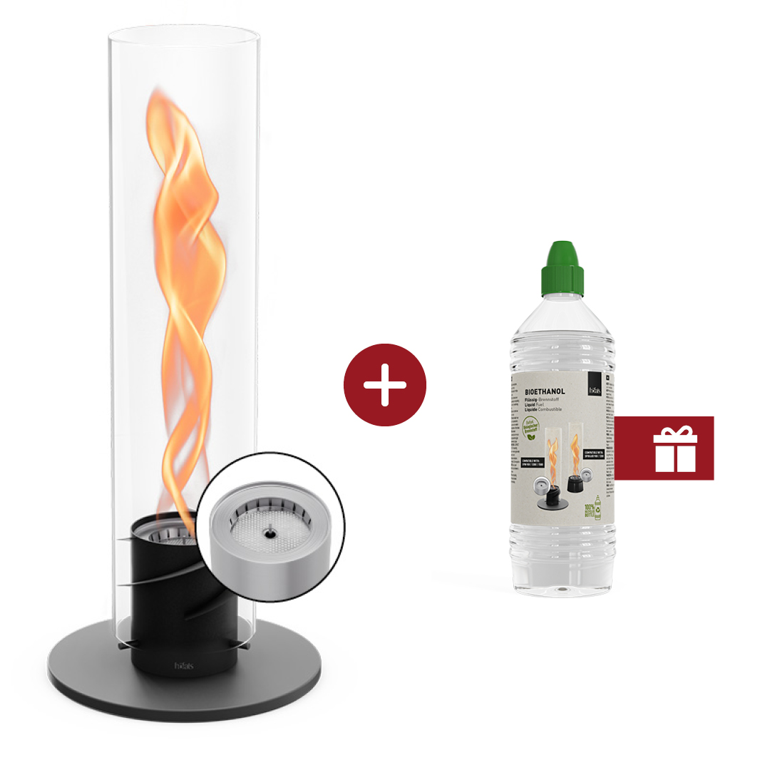 An inviting scene with a SPIN and a bottle of ethanol with a gift lable on it