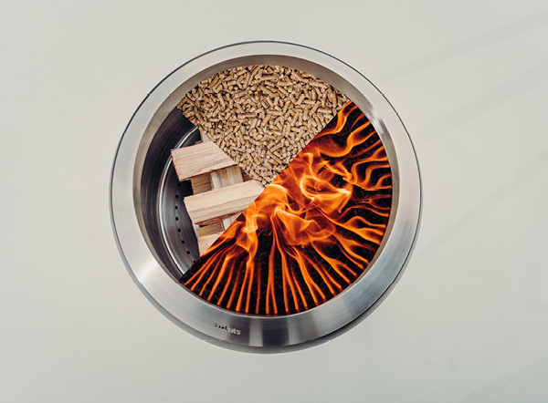 MOON - How to light a fire fire pit with a fire inside, showing the different types of wood to be used in the moon 45