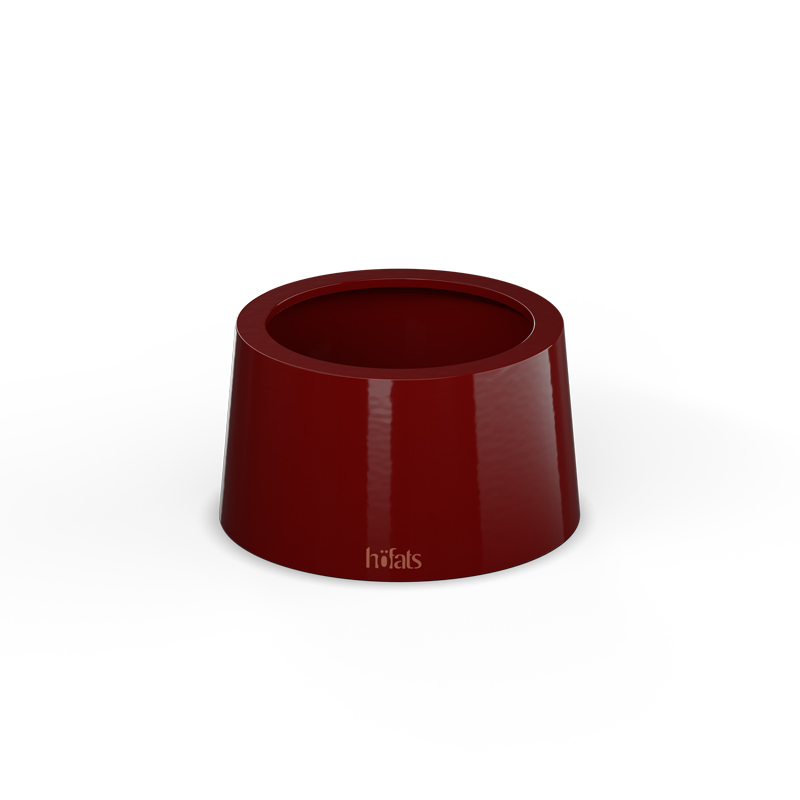 A depiction of a red cup with a gold logo on it, featuring the 00845 Spin Air 1200 Base red as a central and purposeful element.