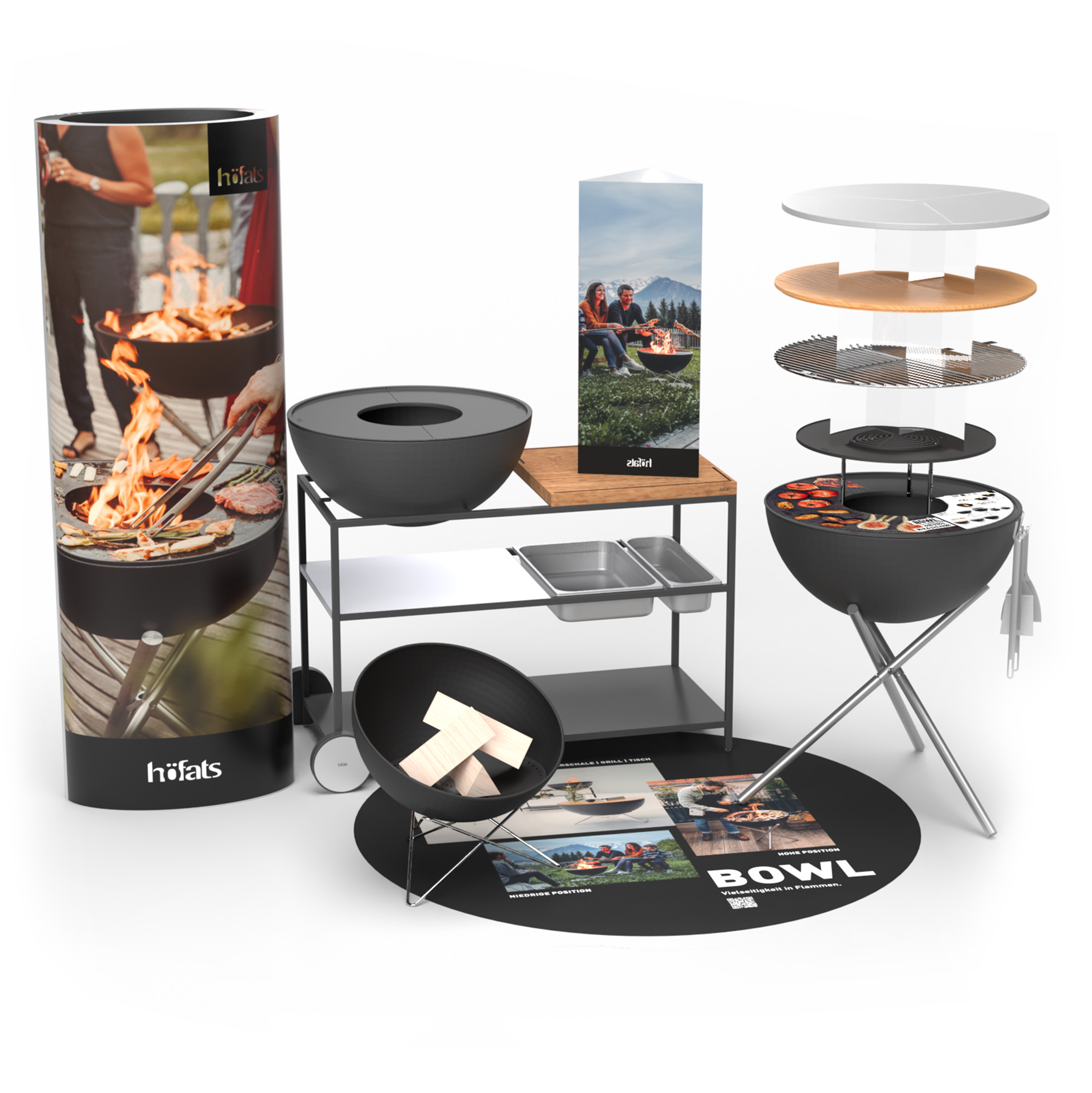 A visual showing an example of the Productplacement for BOWL. Showing the BOWL POS Set