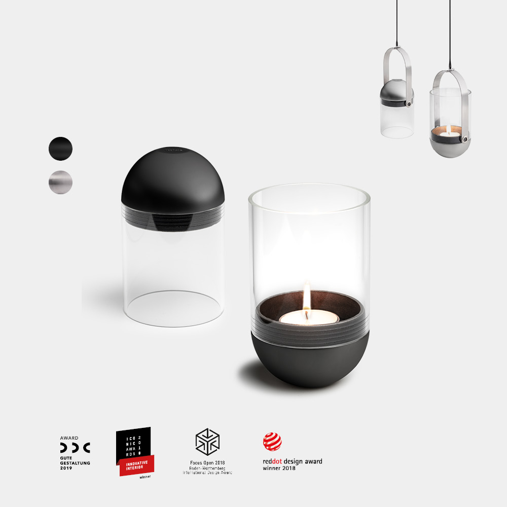 The different variants of the gravity candle candleholder
