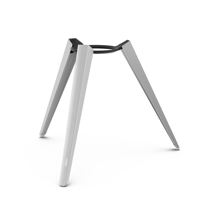 The 00717 Moon 45 with high stand integrates seamlessly into the setting, where a white table with a metal legs.