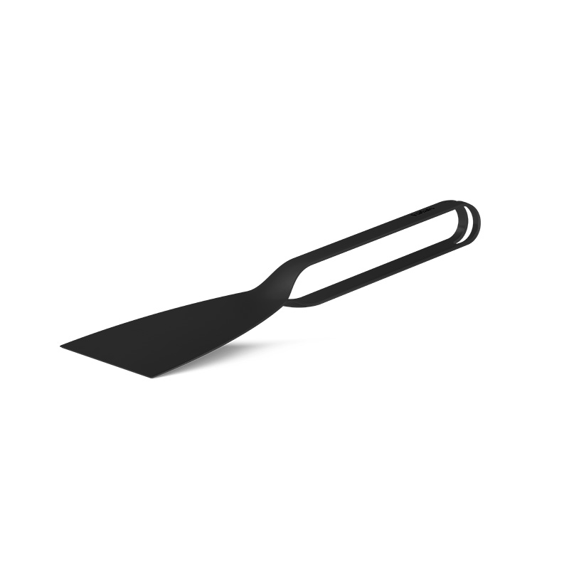 Scraper black The 00857 Spatula black is shown as a black metal scraper with a handle, creating a stylish and accessible visual.