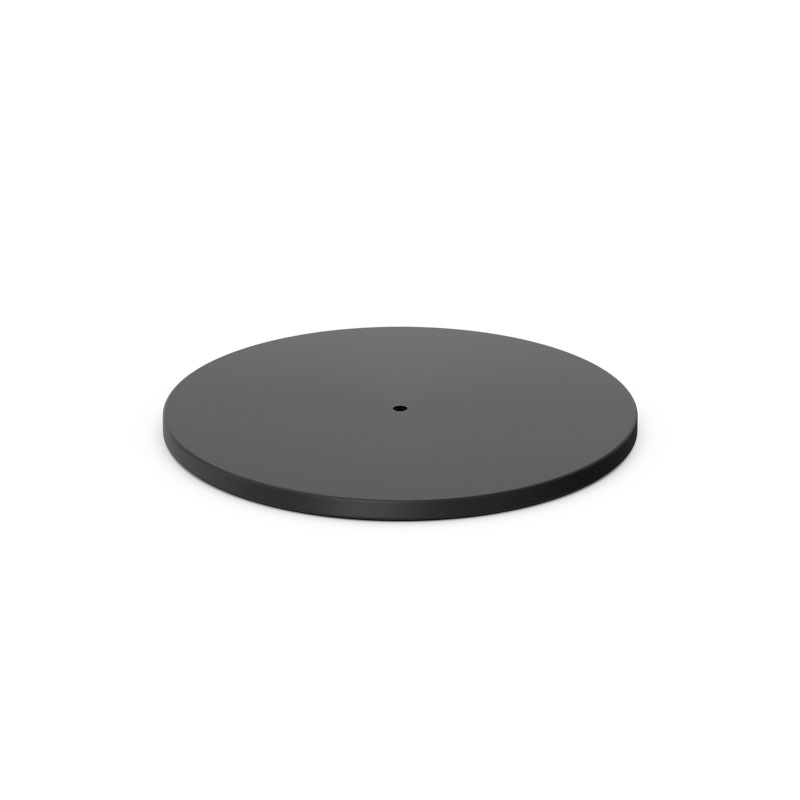 SPIN 900 Base black An image showing a black round plate on a white background, with the SPIN 900 Base black.