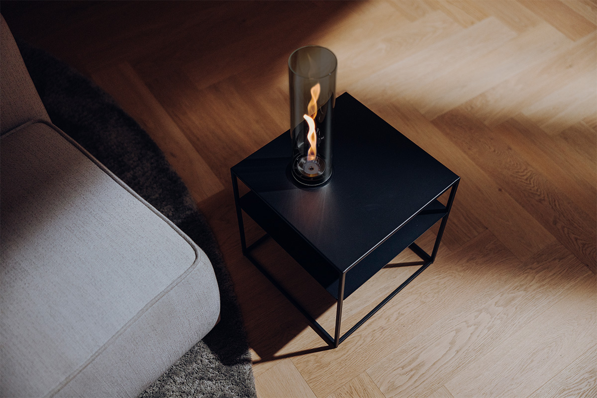 FIRE FRAME Lounge Table with SPIN air 900 Built-in all black