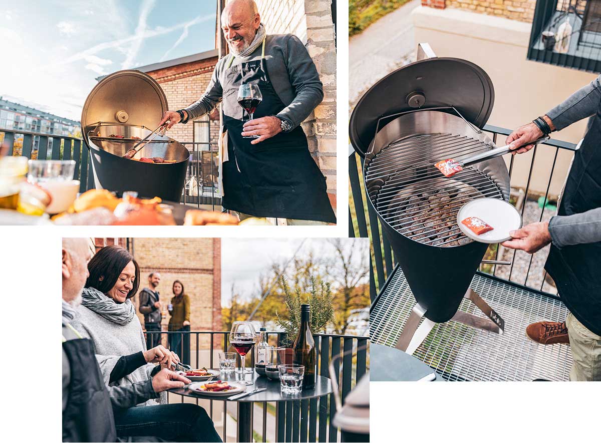 a man grilling on a bbq grill
