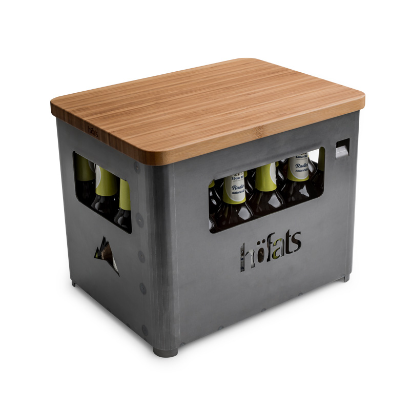 BEER BOX Board A wooden crate with two bottles of beer the Beer Box Board complements the moment with its thoughtful design.