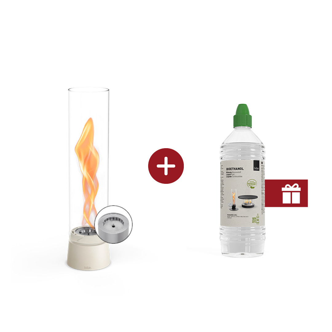 SPIN air 900 Tabletop Fireplace cream