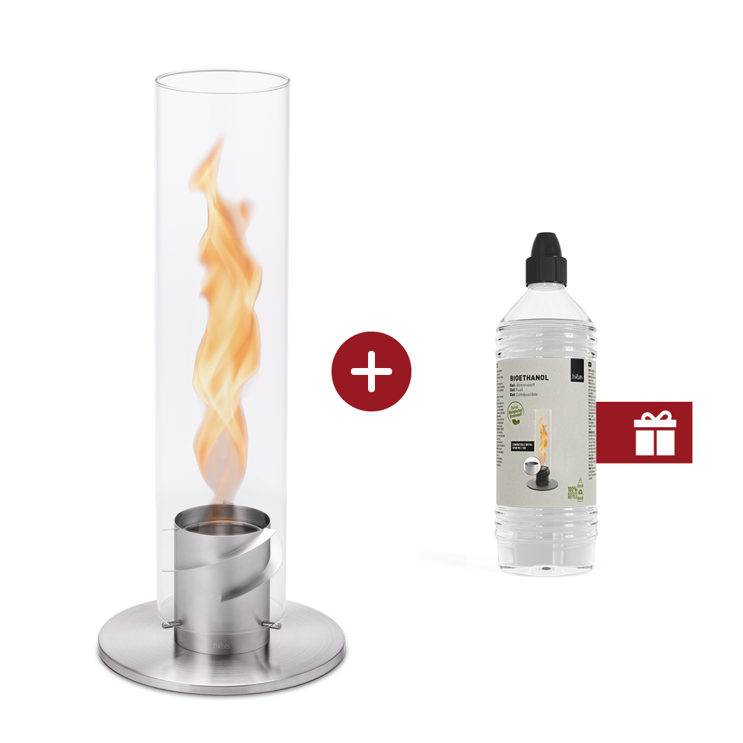 An inviting scene with a SPIN and a bottle of ethanol with a gift lable on it