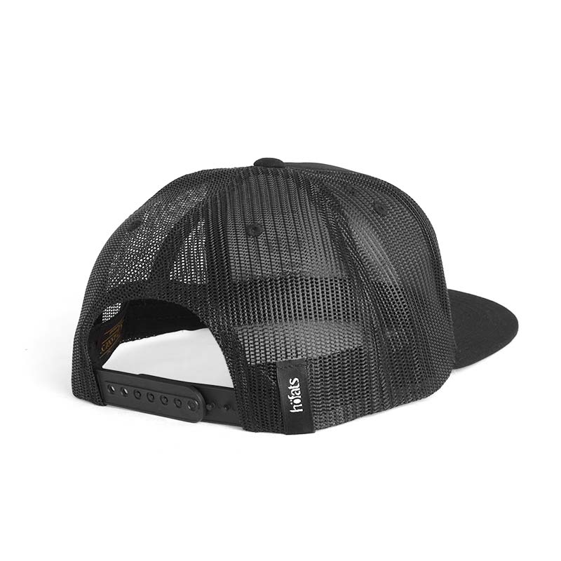 CAP black a black cap shown from behind