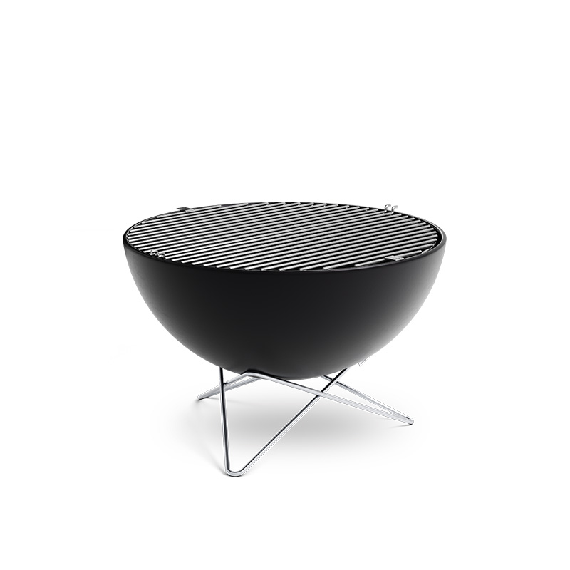 Depicted here is a black barbecue grill with a grilling rack, with the BOWL 70 Grid.