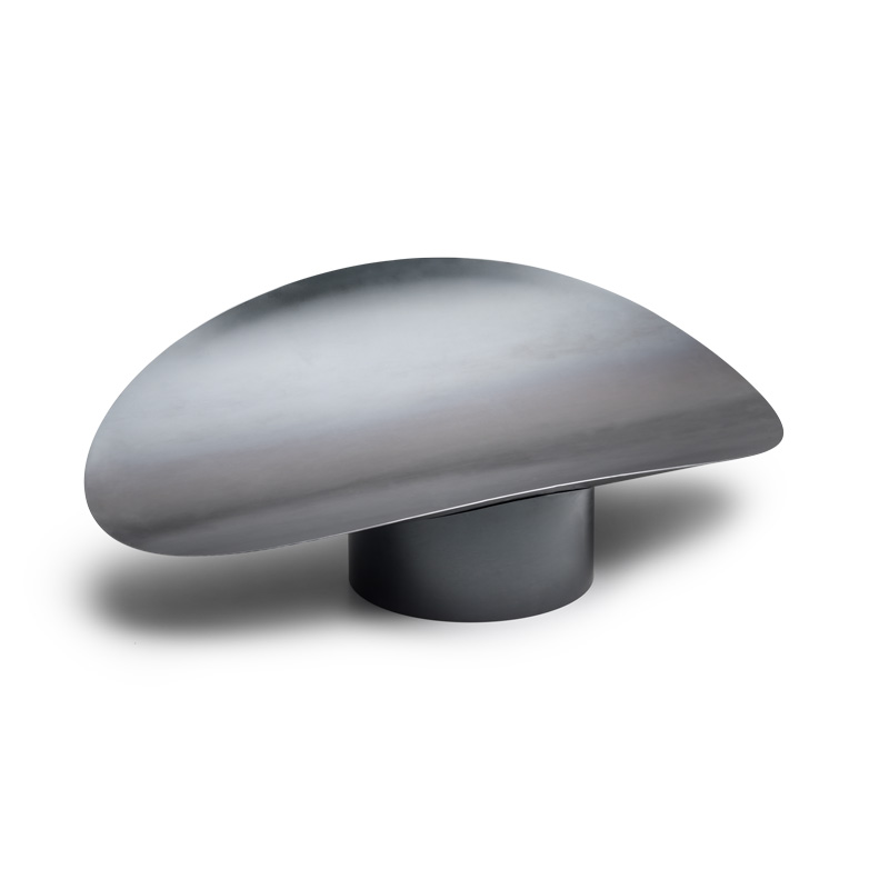 Depicted here is a black and white mushroom shaped object, with the ELLIPSE Fire Bowl.