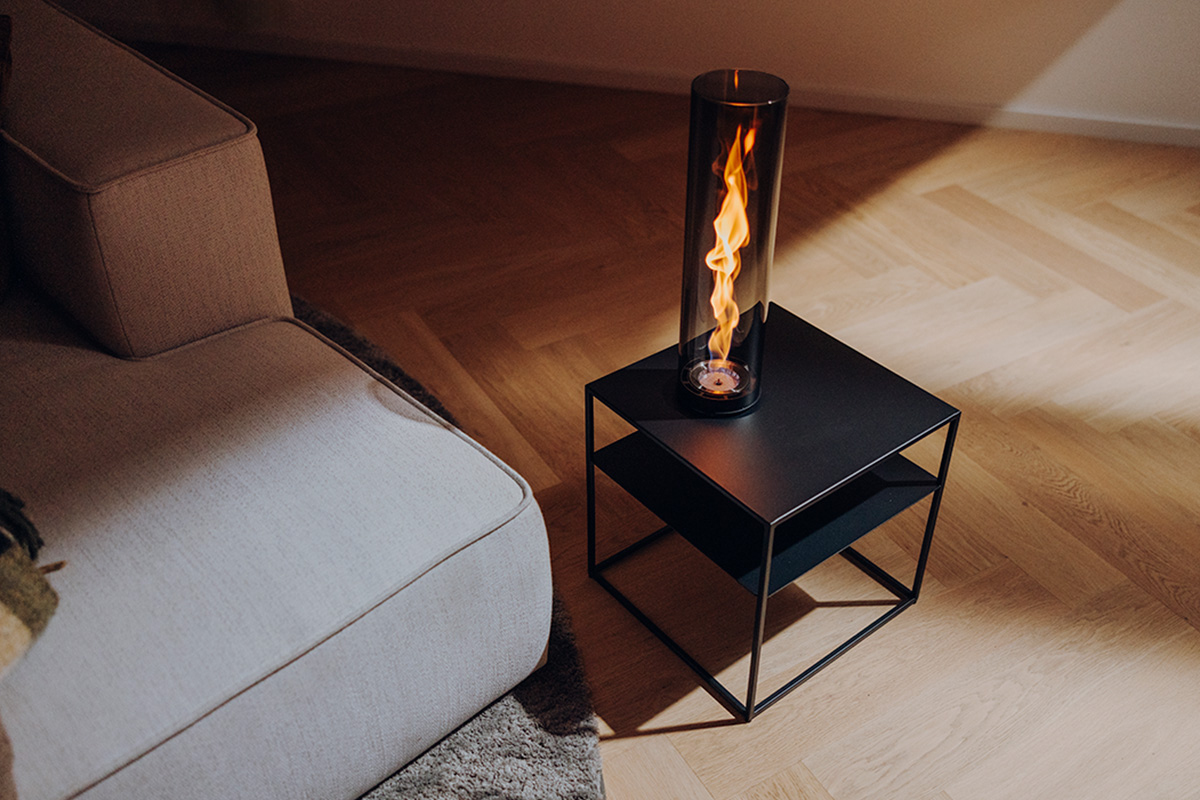 FIRE FRAME Lounge Table with SPIN air 1200 Built-in all black