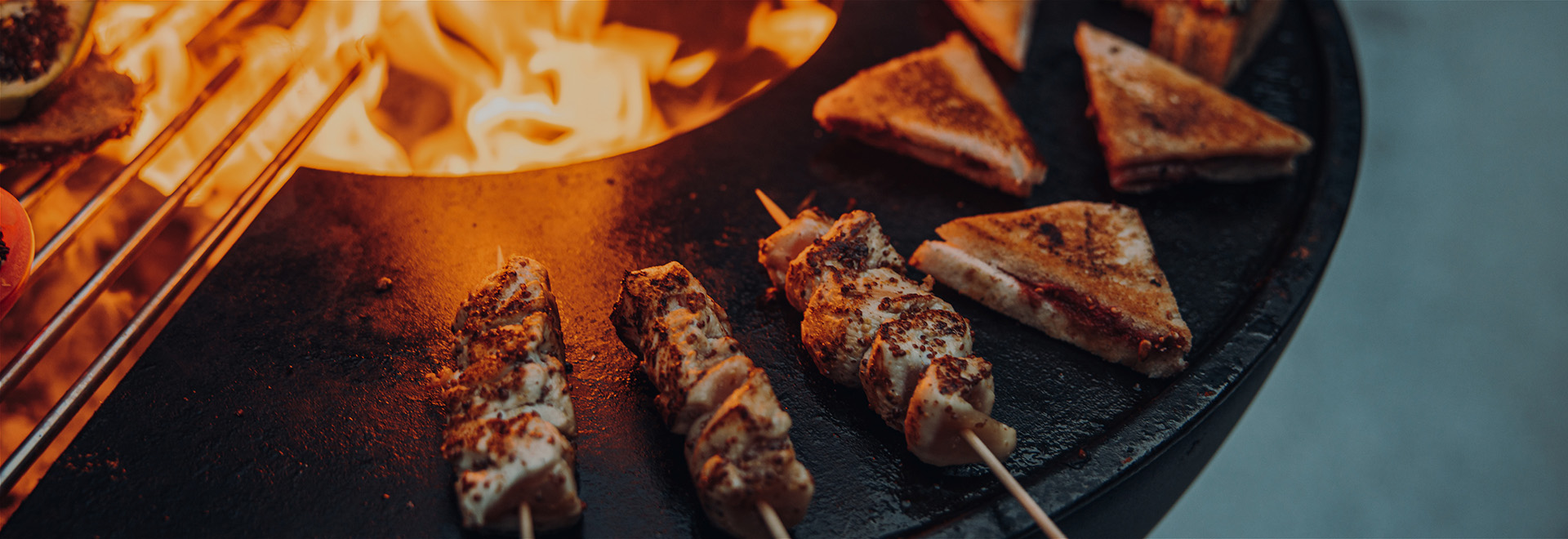 a grill with food on it