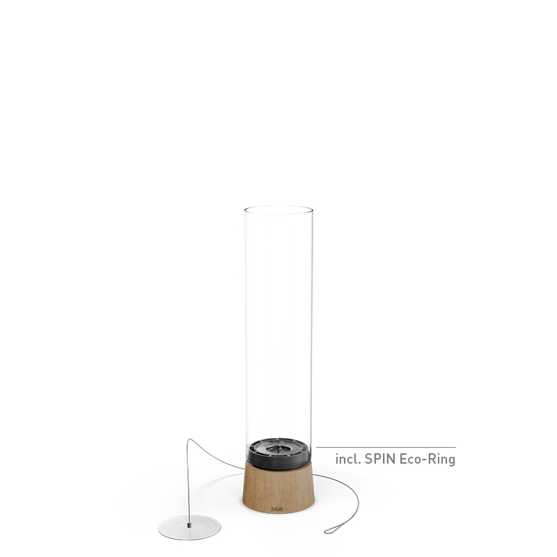 SPIN air 900 Tabletop fireplace oak SPIN air 900 Tischfeuer Eiche Studiobild