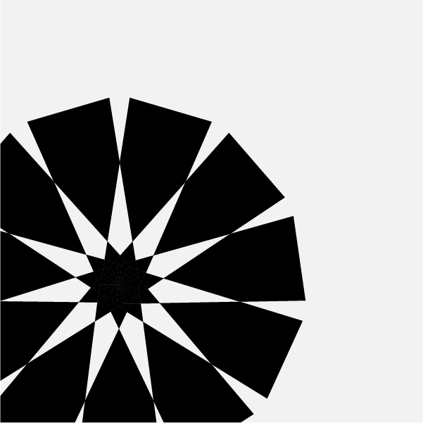 a black and white circular design.