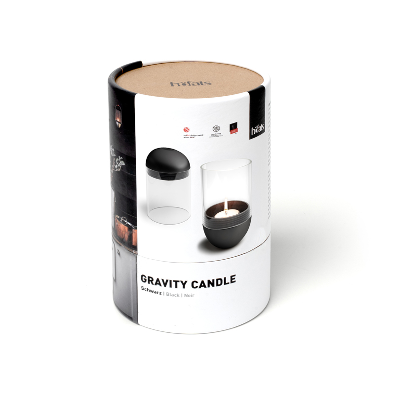 Stylish and purposeful, the Gravity Candle Packaging adds a refined element to the environment.