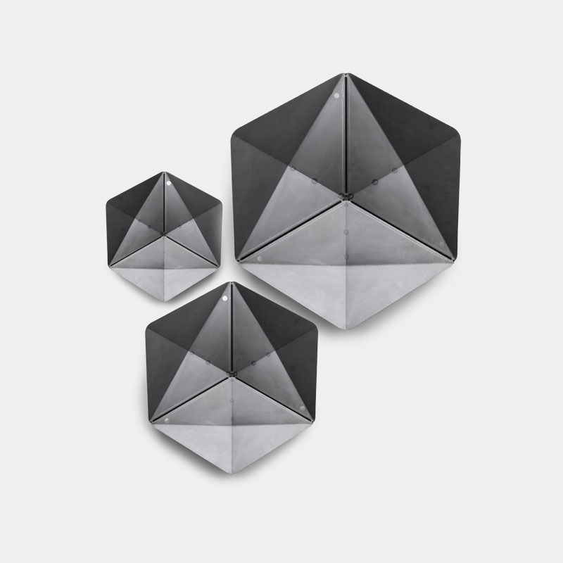 This image shows the three different sizes of triple fireplace